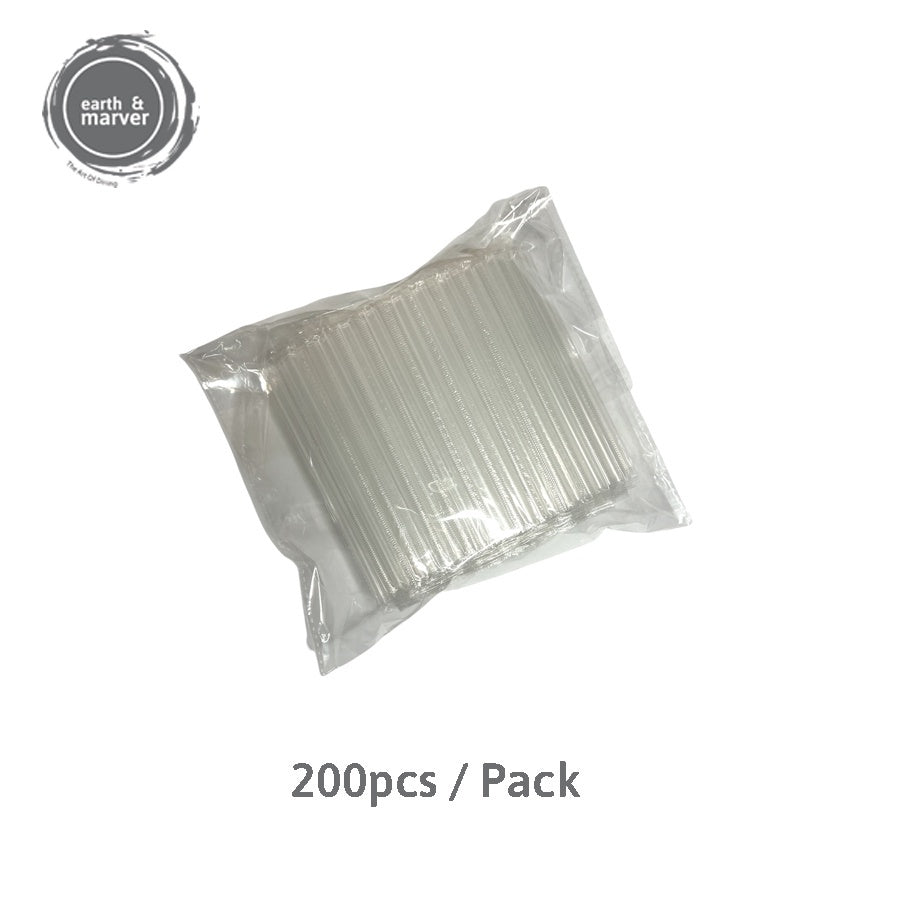 200 pcs Yakult Straw / Vitagen Straw 11.5cm  *0.4cm Individual wrapped, Transparent