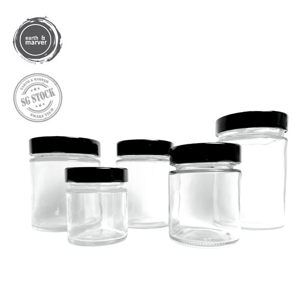 Glass Jar  Set Of 6 pcs * 100ml / 180ml / 280ml / 380ml / 500ml