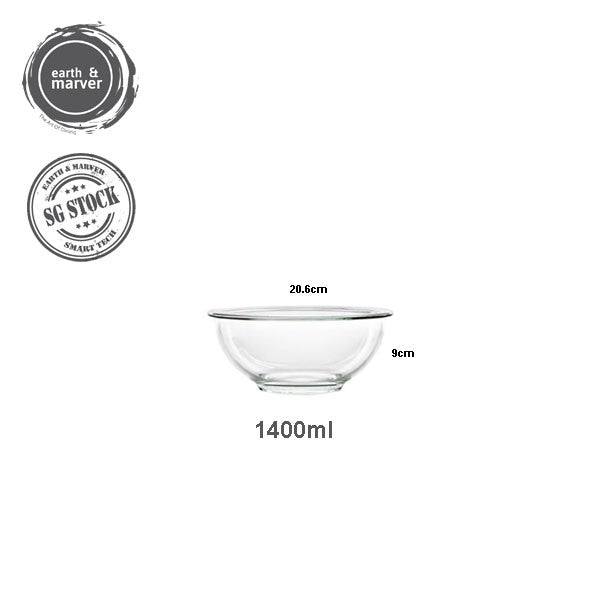 Borosilicate Salad bowl / Stackable Salad Bowl / Mixing Bowl, Glass Bowl