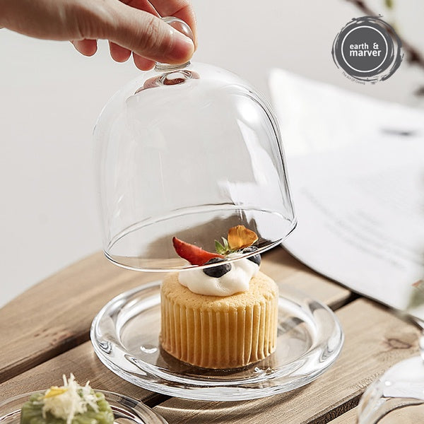 Glass Dome Food Cover with Plate
