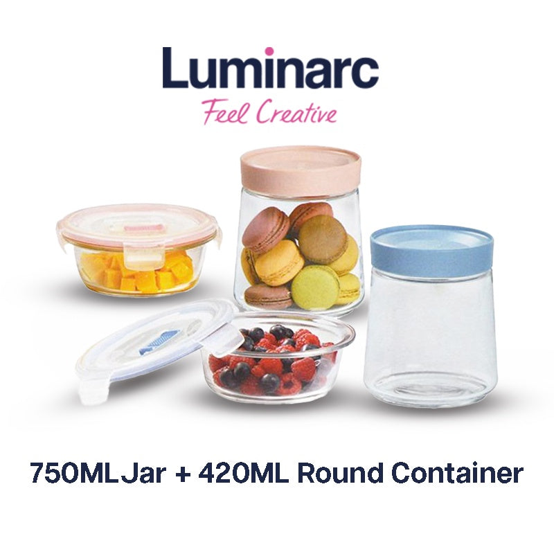 Luminarc Pot Swing + Purebox Active Set ( 750ml Jar + 420ml Container )