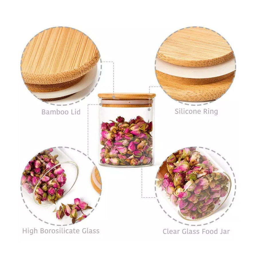 Borosilicate glass Jar with wooden lid