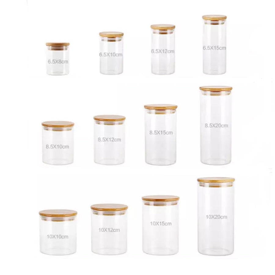 Borosilicate glass Jar with wooden lid