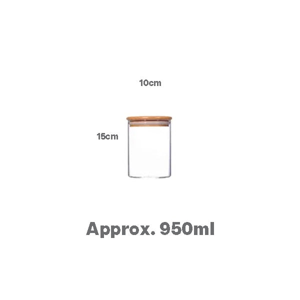 Borosilicate glass Jar with wooden lid