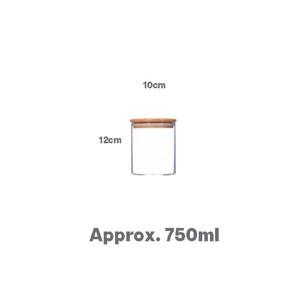 Borosilicate glass Jar with wooden lid