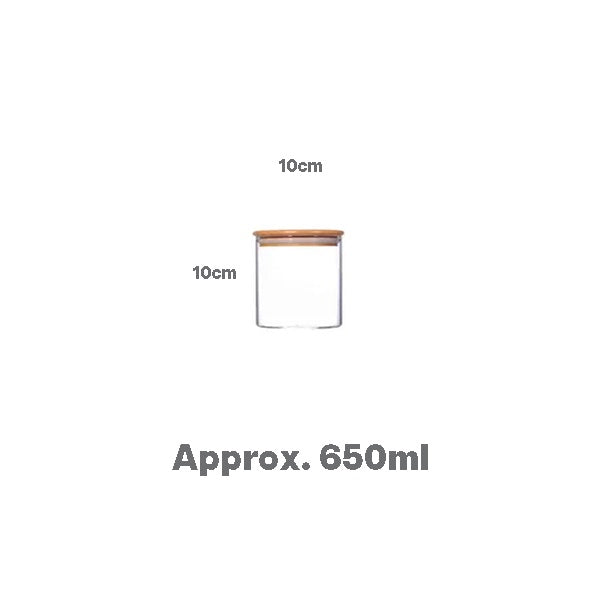 Borosilicate glass Jar with wooden lid