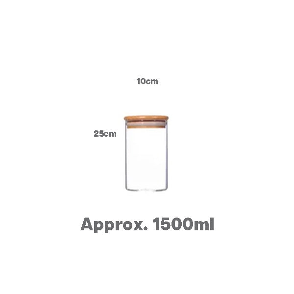 Borosilicate glass Jar with wooden lid