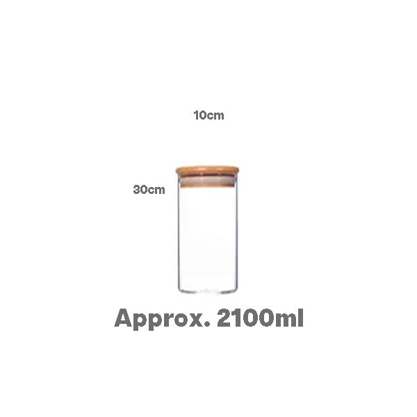 Borosilicate glass Jar with wooden lid