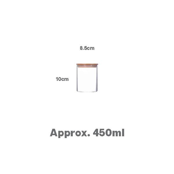 Borosilicate glass Jar with wooden lid