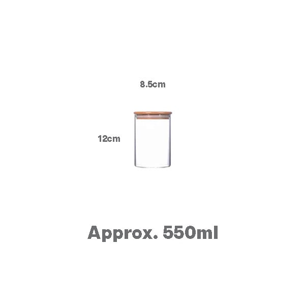Borosilicate glass Jar with wooden lid