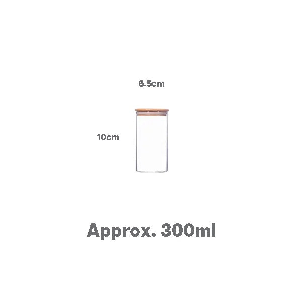 Borosilicate glass Jar with wooden lid