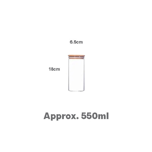 Borosilicate glass Jar with wooden lid