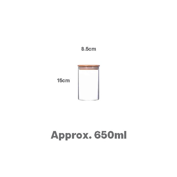 Borosilicate glass Jar with wooden lid