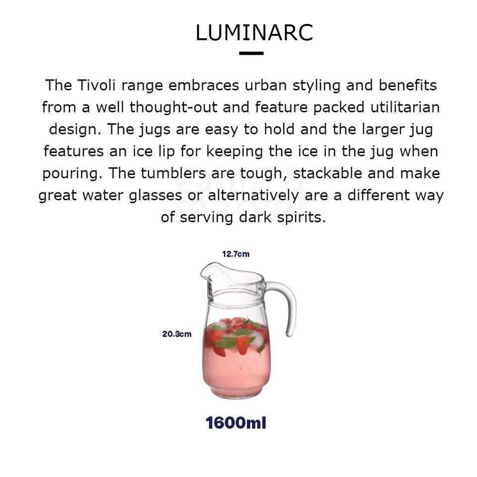 Luminarc Tivoli Glass Jug With Lid 1.6L