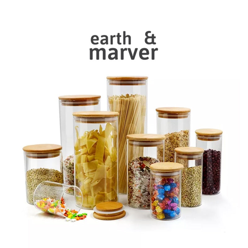Borosilicate glass Jar with wooden lid