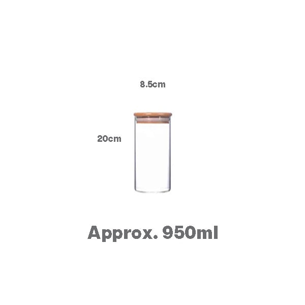 Borosilicate glass Jar with wooden lid