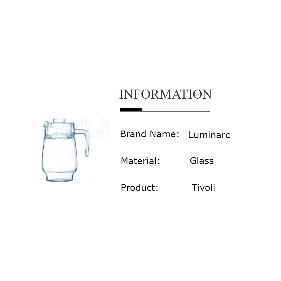 Luminarc Tivoli Glass Jug With Lid 1.6L