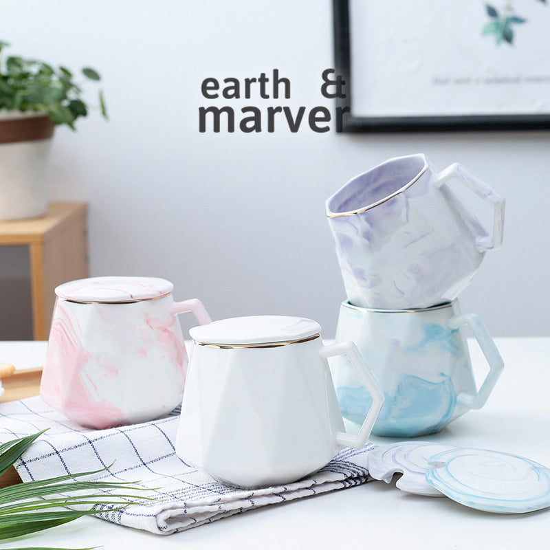Marble Design mug set / customise name / personalize mug with Gift Box