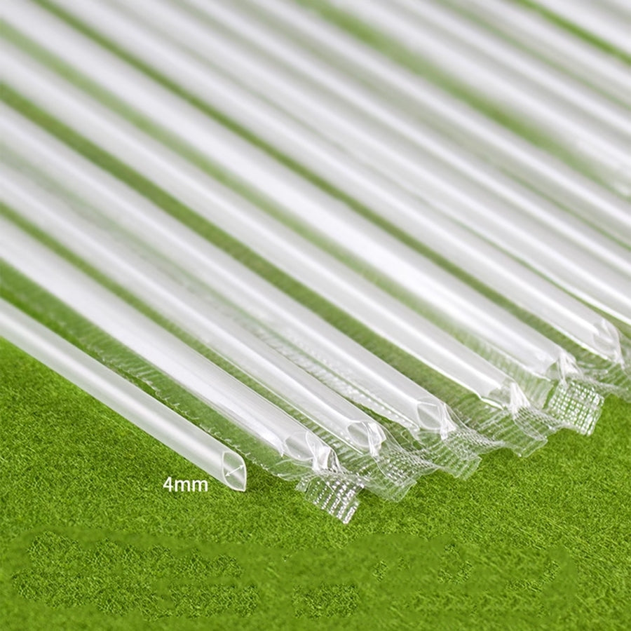 200 pcs Yakult Straw / Vitagen Straw 11.5cm  *0.4cm Individual wrapped, Transparent