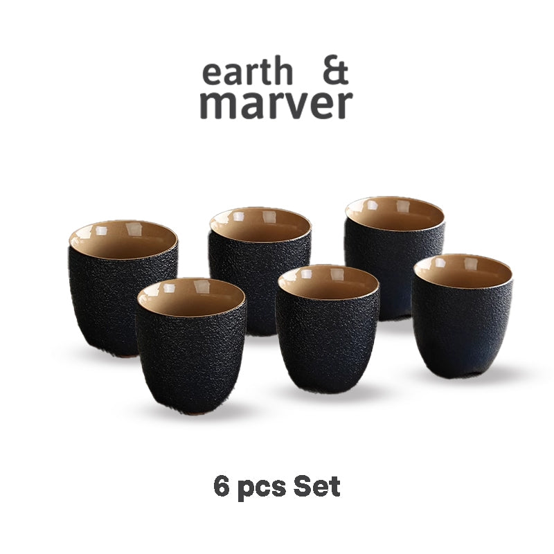 Earth & Marver Japanese Ceramic cup 150ml ( Set of 6pcs )