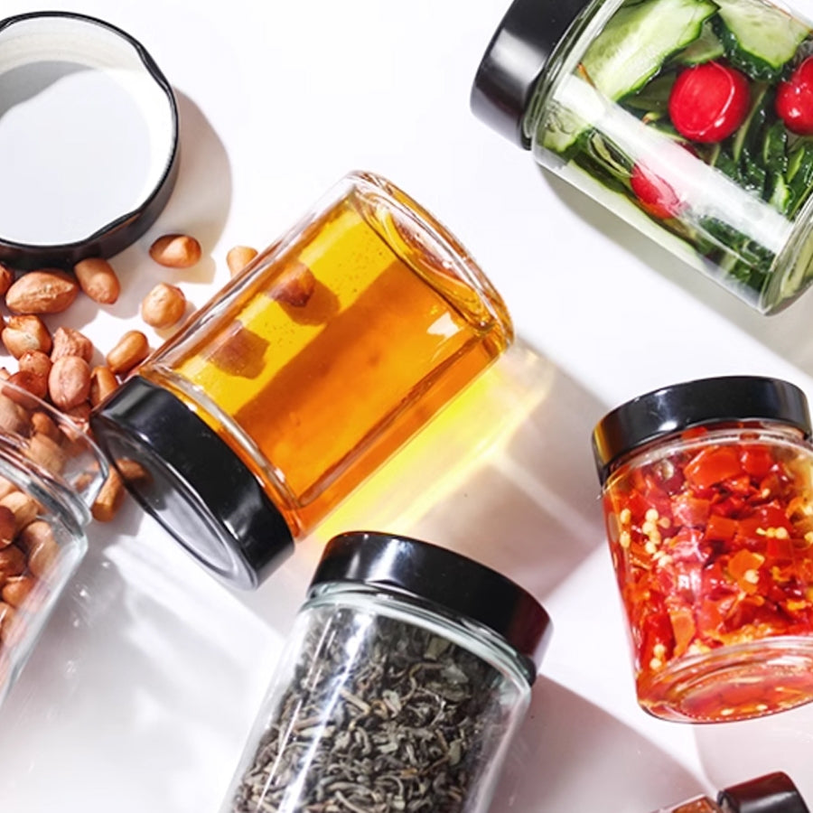 Glass Jar  Set Of 6 pcs * 100ml / 180ml / 280ml / 380ml / 500ml