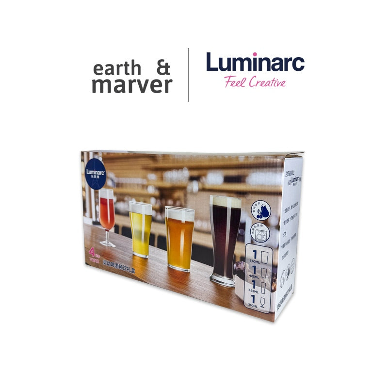 Luminarc 4pc Beer Gift Box Set ( Assorted Design )