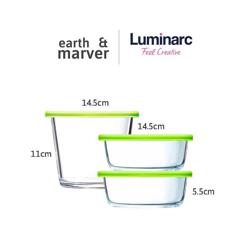 Luminarc 3pc EaseJoy Storage Set