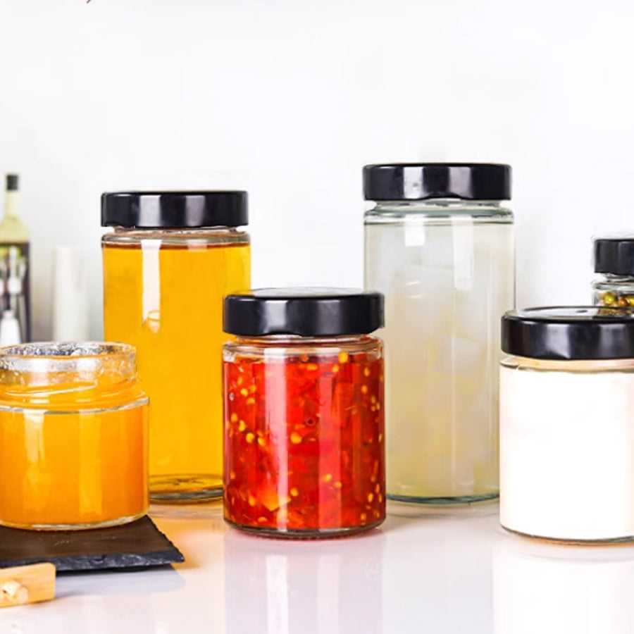 Glass Jar  Set Of 6 pcs * 100ml / 180ml / 280ml / 380ml / 500ml