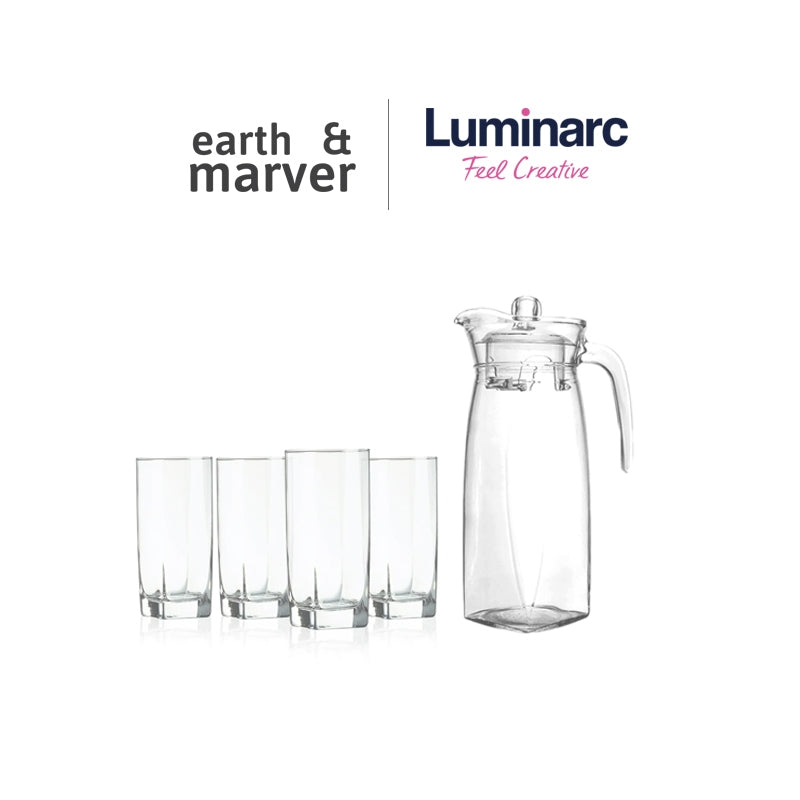 Luminarc Flame Jug 1L Set + 4 pcs Sterling Highball 330ml