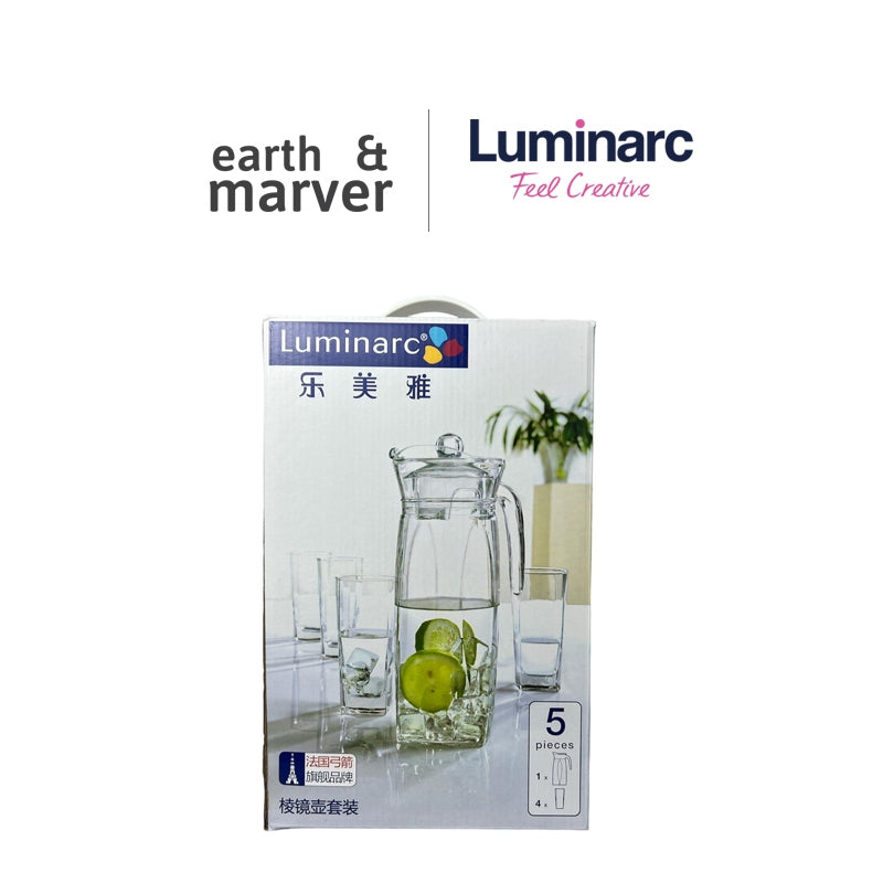 Luminarc Flame Jug 1L Set + 4 pcs Sterling Highball 330ml