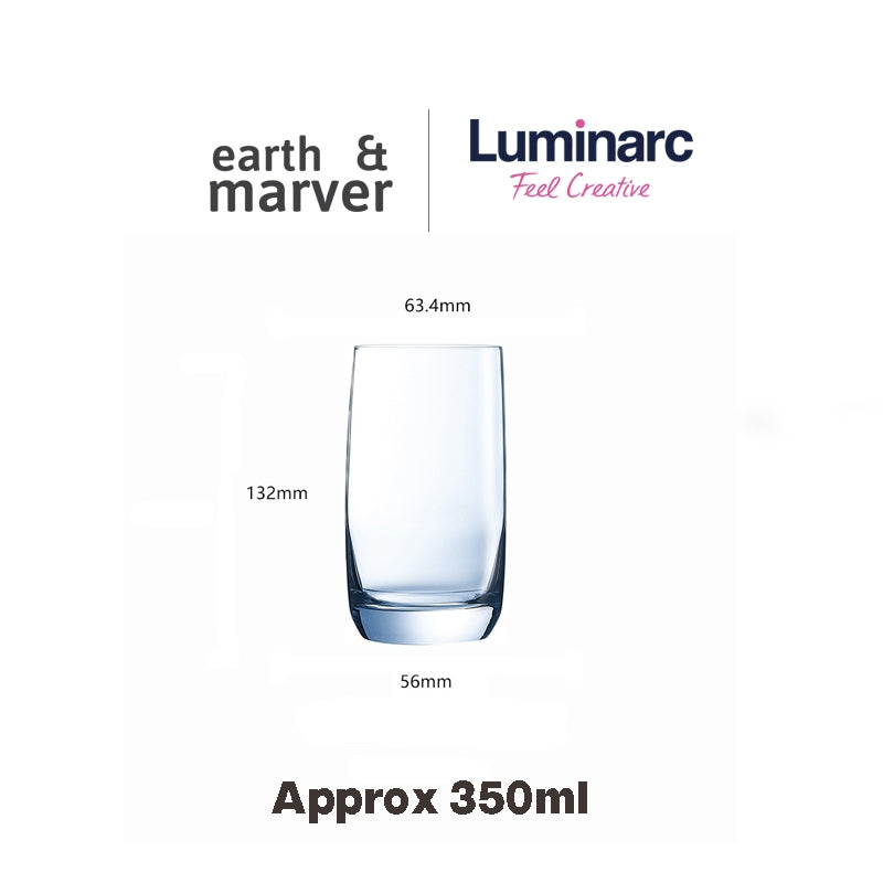 Luminarc Cold Cut Glass Set of 6 / Islande / Vigne / 290ml / 300ml / 310ml / 330ml