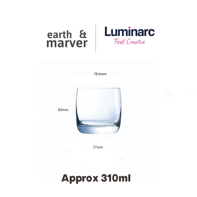 Luminarc Cold Cut Glass Set of 6 / Islande / Vigne / 290ml / 300ml / 310ml / 330ml