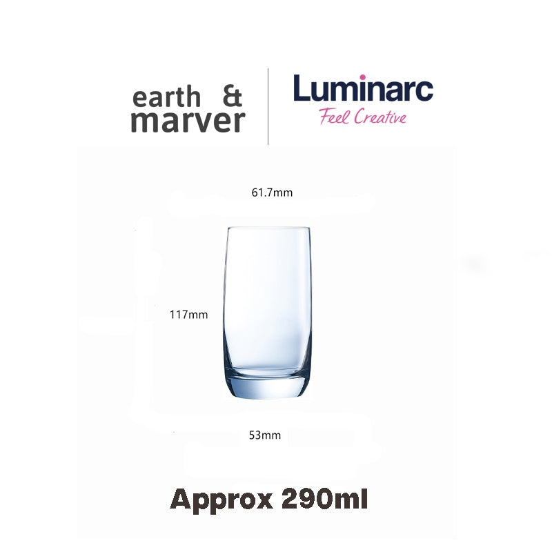 Luminarc Cold Cut Glass Set of 6 / Islande / Vigne / 290ml / 300ml / 310ml / 330ml