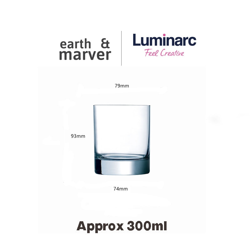 Luminarc Cold Cut Glass Set of 6 / Islande / Vigne / 290ml / 300ml / 310ml / 330ml