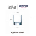 Luminarc Cold Cut Glass Set of 6 / Islande / Vigne / 290ml / 300ml / 310ml / 330ml