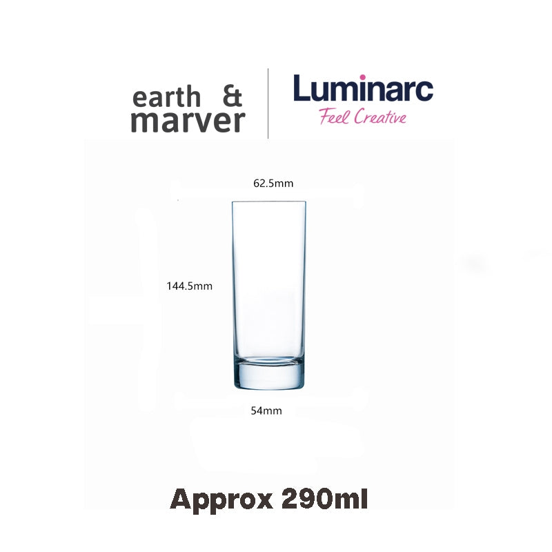 Luminarc Cold Cut Glass Set of 6 / Islande / Vigne / 290ml / 300ml / 310ml / 330ml