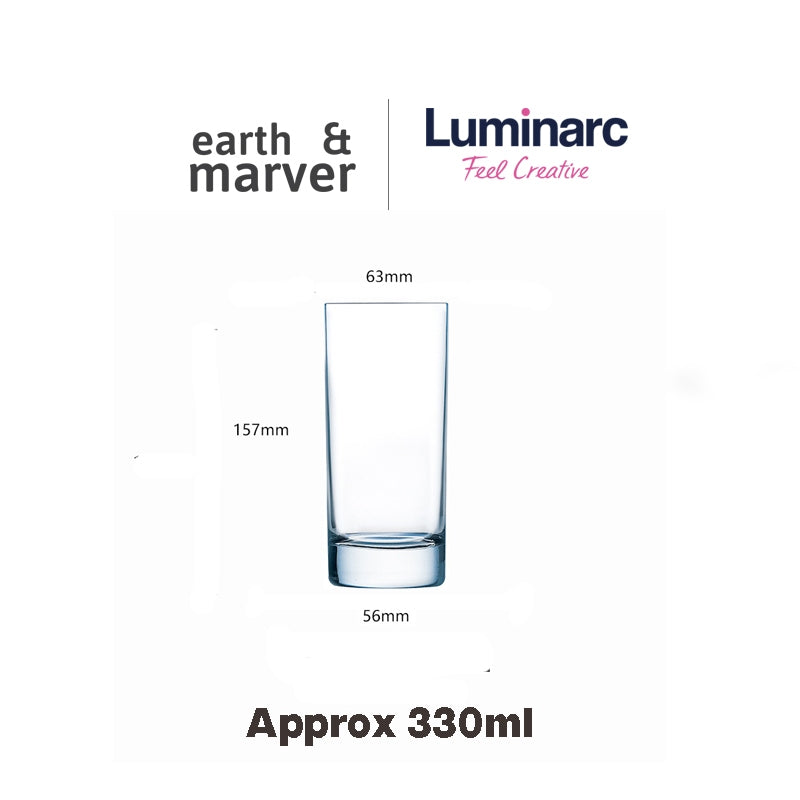 Luminarc Cold Cut Glass Set of 6 / Islande / Vigne / 290ml / 300ml / 310ml / 330ml