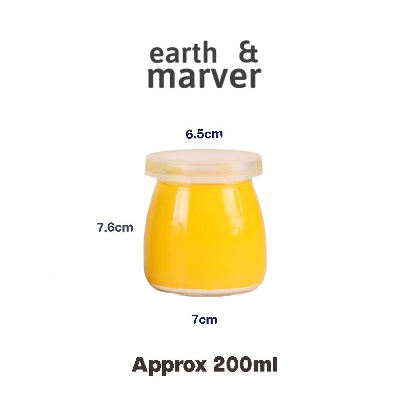 Glass Pudding Bottle with Lid 100ml / 150ml / 200ml / Yogurt Jars with Lid