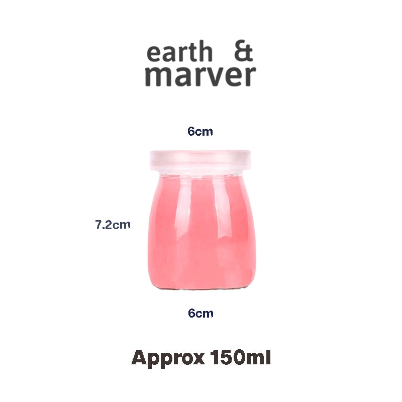Glass Pudding Bottle with Lid 100ml / 150ml / 200ml / Yogurt Jars with Lid