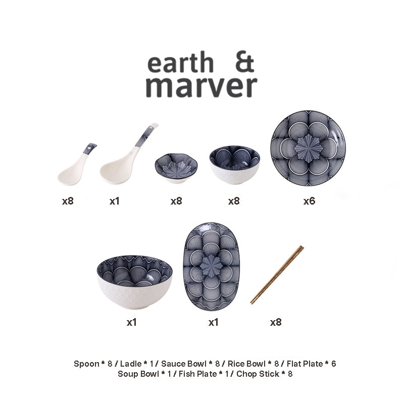 Ceramic Dinnerware set for 8 Pax / Plates & Bowls Set