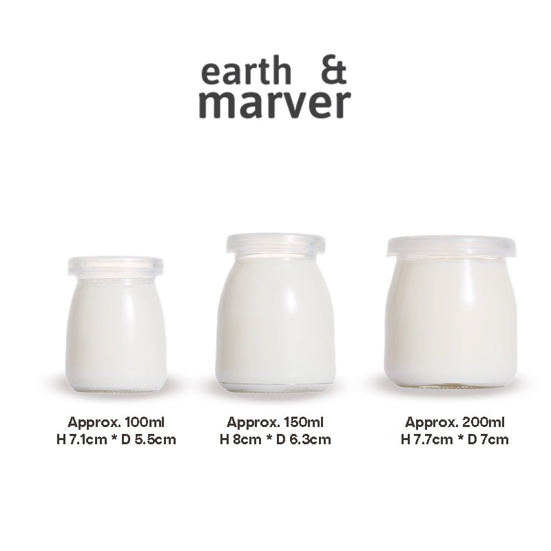 Glass Pudding Bottle with Lid 100ml / 150ml / 200ml / Yogurt Jars with Lid