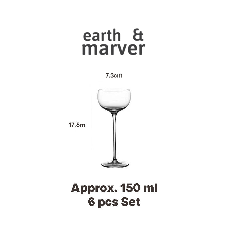 Crystal Goblet-Shaped Champagne Glass150ml Set of 6 pcs