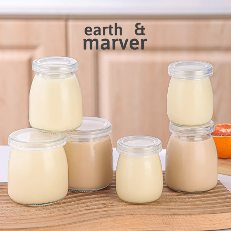 Glass Pudding Bottle with Lid 100ml / 150ml / 200ml / Yogurt Jars with Lid