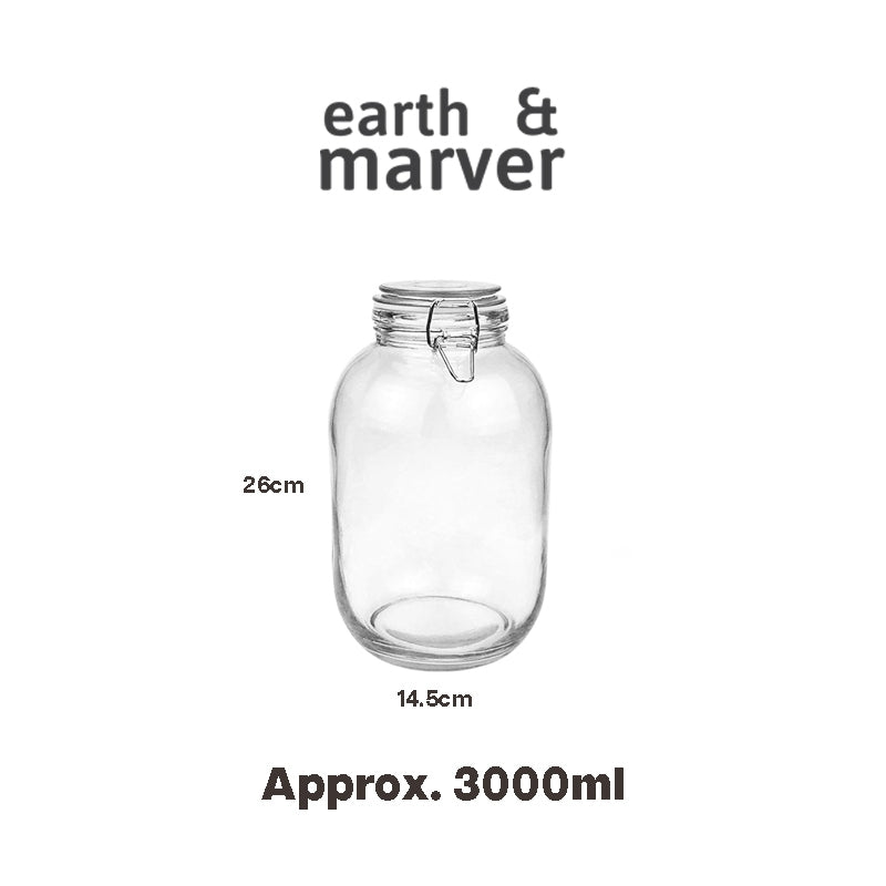 Thick Glass Storage Canister Jar / Transparent Glass Sealed / Food Storage Container with Acacia Wood Cover / Huge Jar