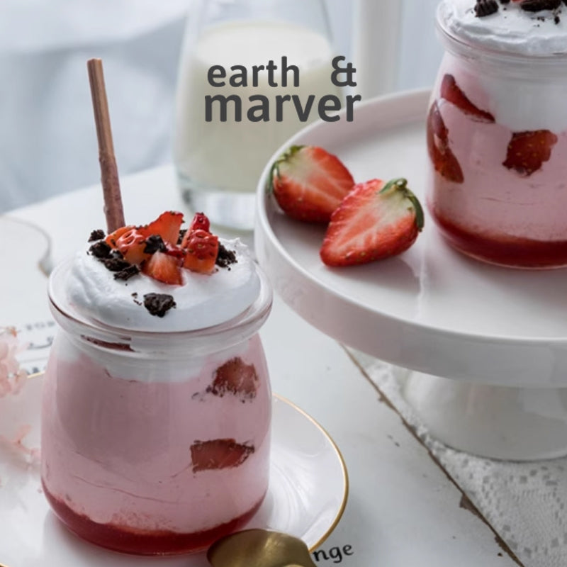 Glass Pudding Bottle with Lid 100ml / 150ml / 200ml / Yogurt Jars with Lid