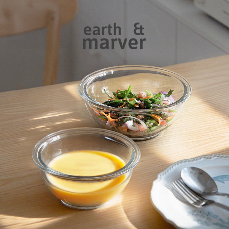 Borosilicate Salad bowl / Stackable Salad Bowl / Mixing Bowl, Glass Bowl