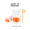500ml Drinking Bags with Plastic Straw 100 pcs Set