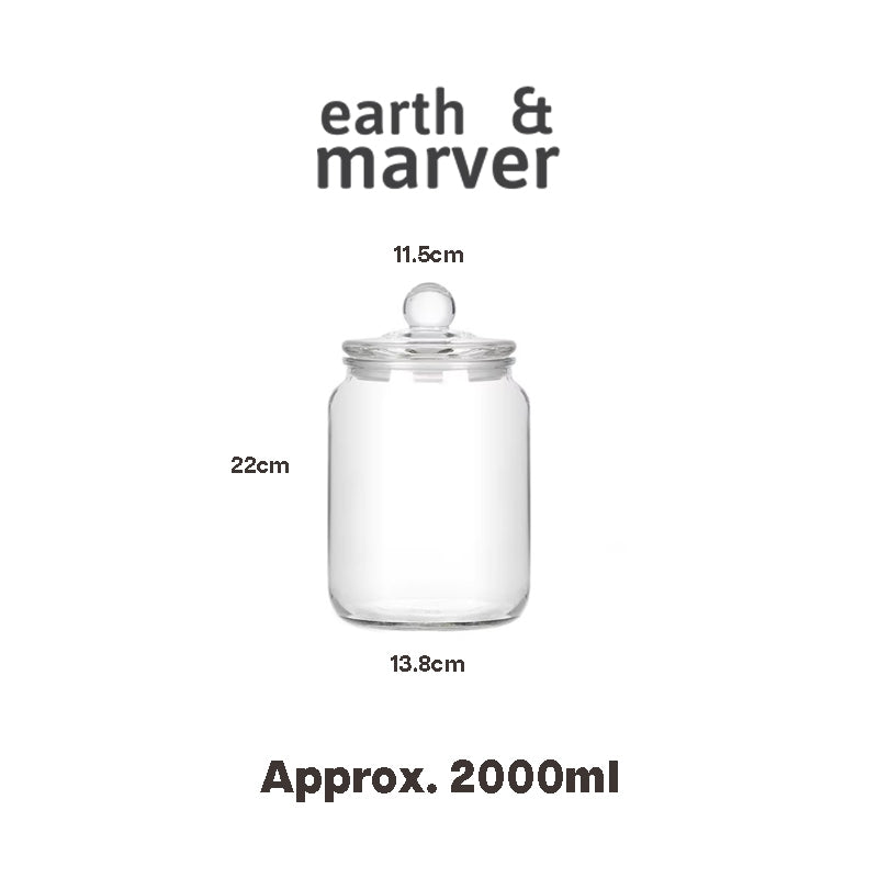 Thick Glass Storage Canister Jar / Transparent Glass Sealed / Food Storage Container with Acacia Wood Cover / Huge Jar