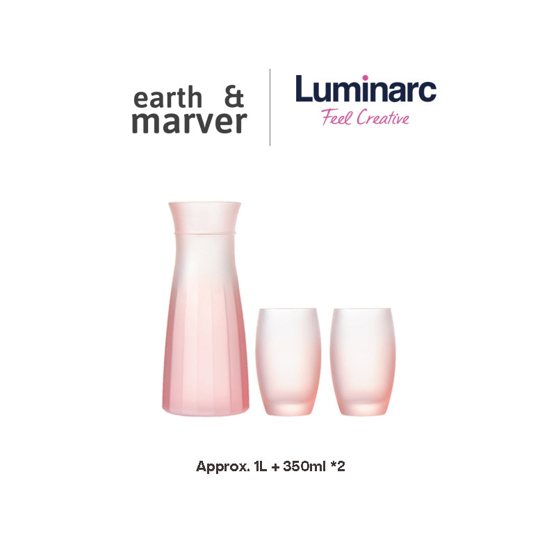 Luminarc Tourner Jug 1L + 2 pcs 350ml glass Frost Pink Box Set