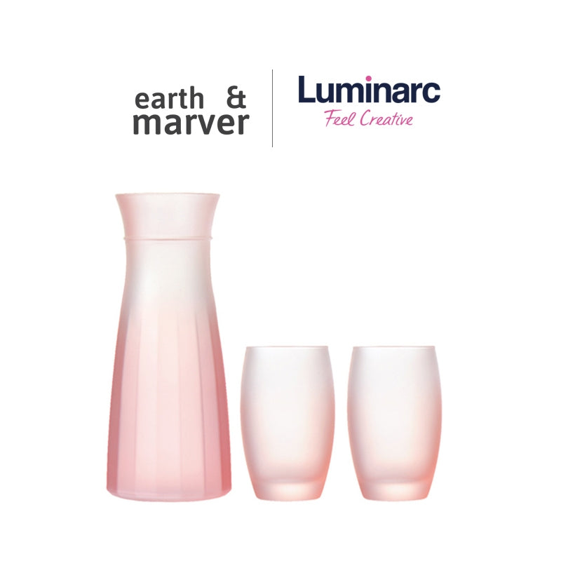 Luminarc Tourner Jug 1L + 2 pcs 350ml glass Frost Pink Box Set